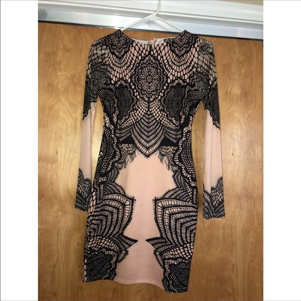 ASOS nude and black body on dress